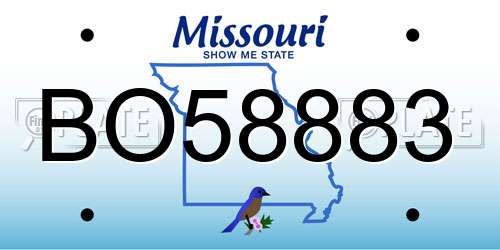 BO58883 Missouri License Plate