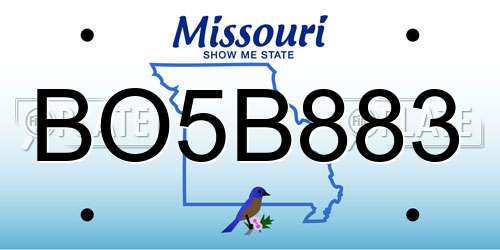 BO5B883 Missouri License Plate