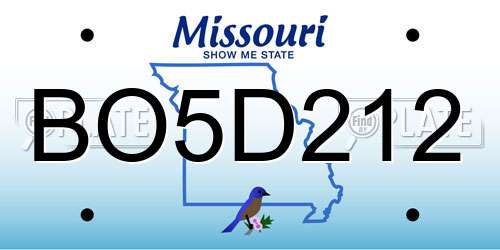 BO5D212 Missouri License Plate