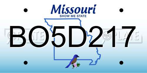 BO5D217 Missouri License Plate