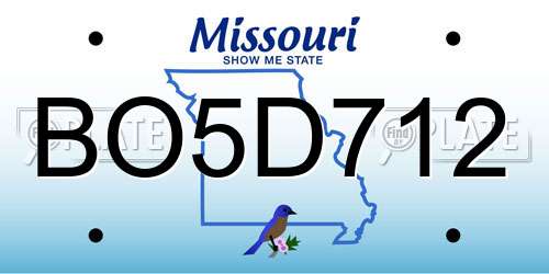 BO5D712 Missouri License Plate