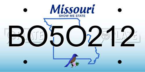 BO5O212 Missouri License Plate