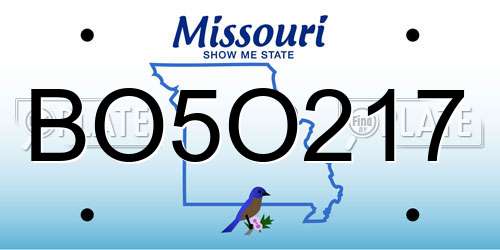 BO5O217 Missouri License Plate