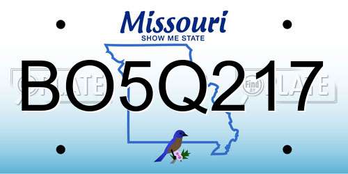 BO5Q217 Missouri License Plate