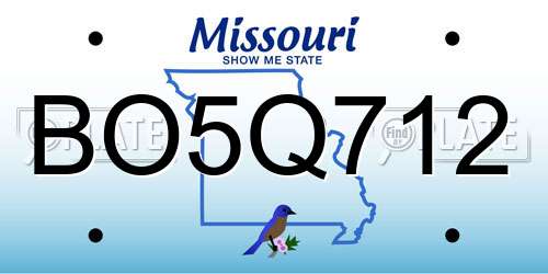 BO5Q712 Missouri License Plate