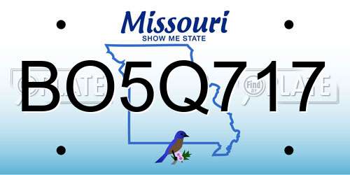BO5Q717 Missouri License Plate