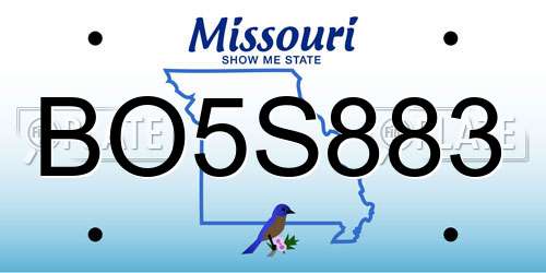 BO5S883 Missouri License Plate