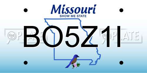 BO5Z1I Missouri License Plate