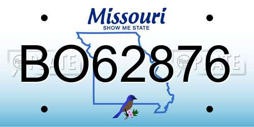 BO62876 Missouri License Plate