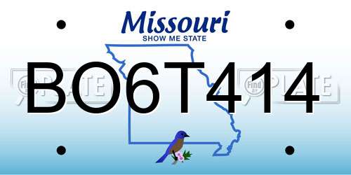 BO6T414 Missouri License Plate