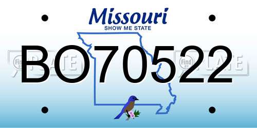 BO70522 Missouri License Plate
