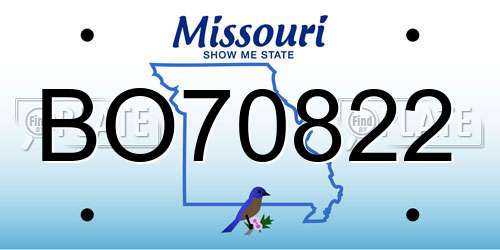 BO70822 Missouri License Plate