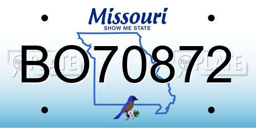BO70872 Missouri License Plate
