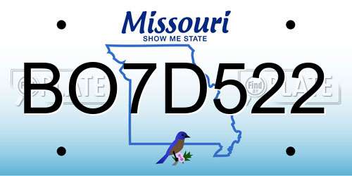 BO7D522 Missouri License Plate