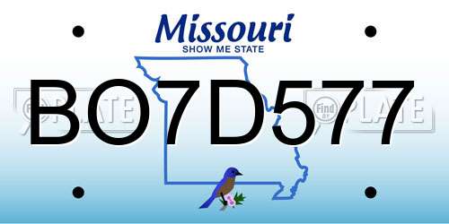 BO7D577 Missouri License Plate