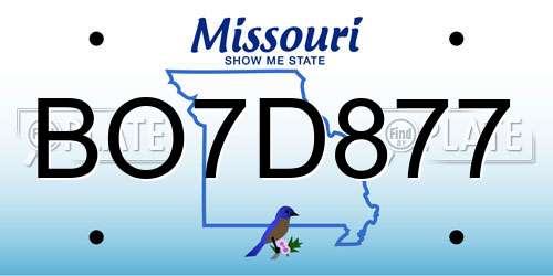 BO7D877 Missouri License Plate