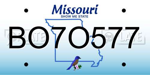 BO7O577 Missouri License Plate