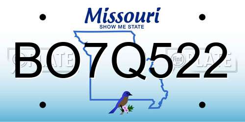 BO7Q522 Missouri License Plate