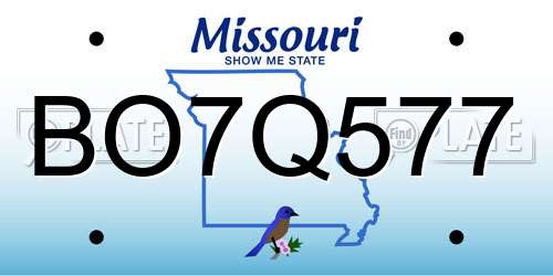 BO7Q577 Missouri License Plate