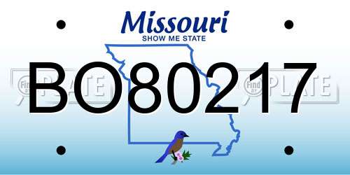 BO80217 Missouri License Plate