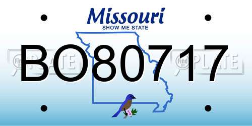 BO80717 Missouri License Plate