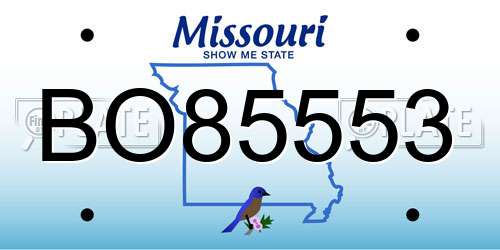 BO85553 Missouri License Plate