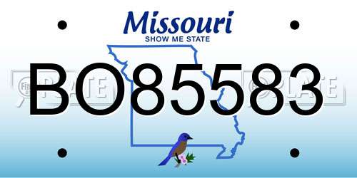 BO85583 Missouri License Plate