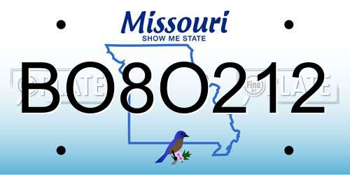 BO8O212 Missouri License Plate