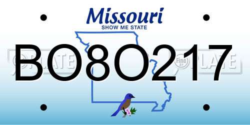 BO8O217 Missouri License Plate