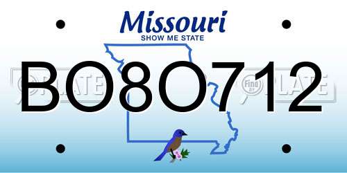 BO8O712 Missouri License Plate