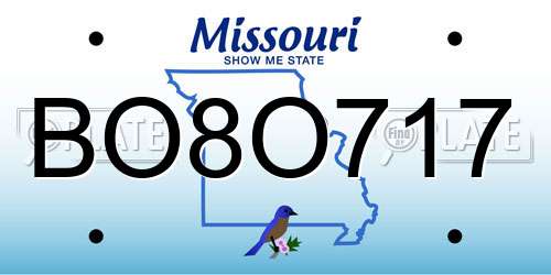 BO8O717 Missouri License Plate