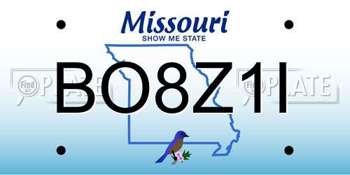 BO8Z1I Missouri License Plate