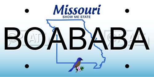BOABABA Missouri License Plate