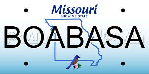 BOABASA Missouri License Plate