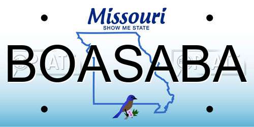 BOASABA Missouri License Plate