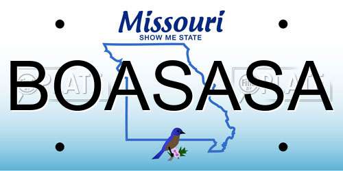 BOASASA Missouri License Plate