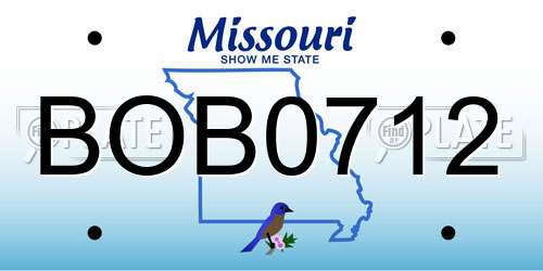 BOB0712 Missouri License Plate