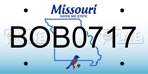 BOB0717 Missouri License Plate