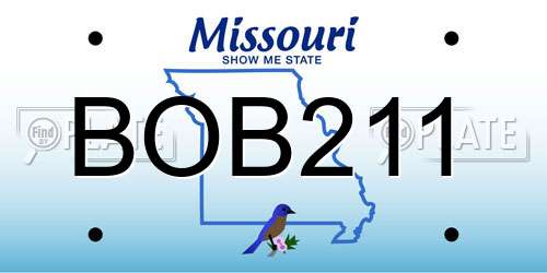 BOB211 Missouri License Plate