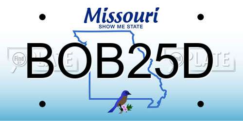 BOB25D Missouri License Plate
