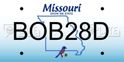 BOB28D Missouri License Plate