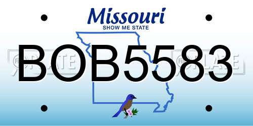 BOB5583 Missouri License Plate