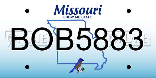 BOB5883 Missouri License Plate