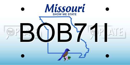 BOB71I Missouri License Plate