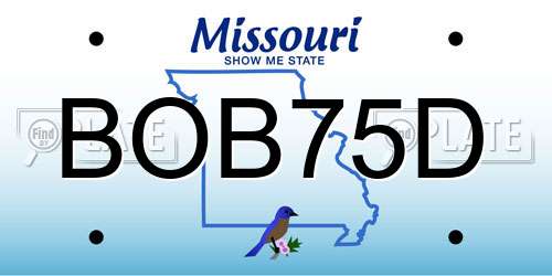 BOB75D Missouri License Plate