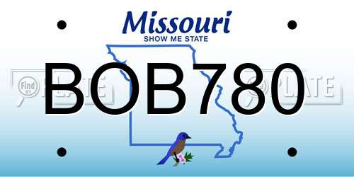 BOB780 Missouri License Plate