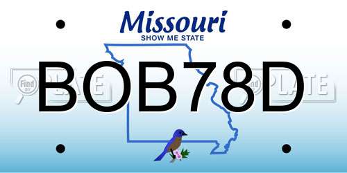 BOB78D Missouri License Plate