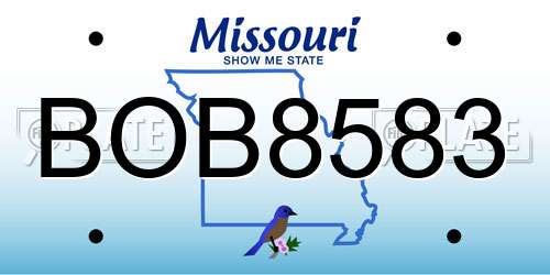 BOB8583 Missouri License Plate