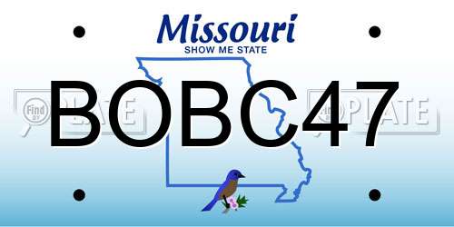 BOBC47 Missouri License Plate