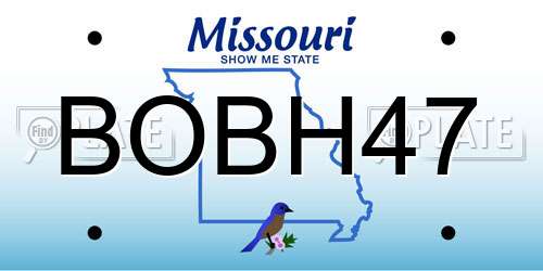 BOBH47 Missouri License Plate
